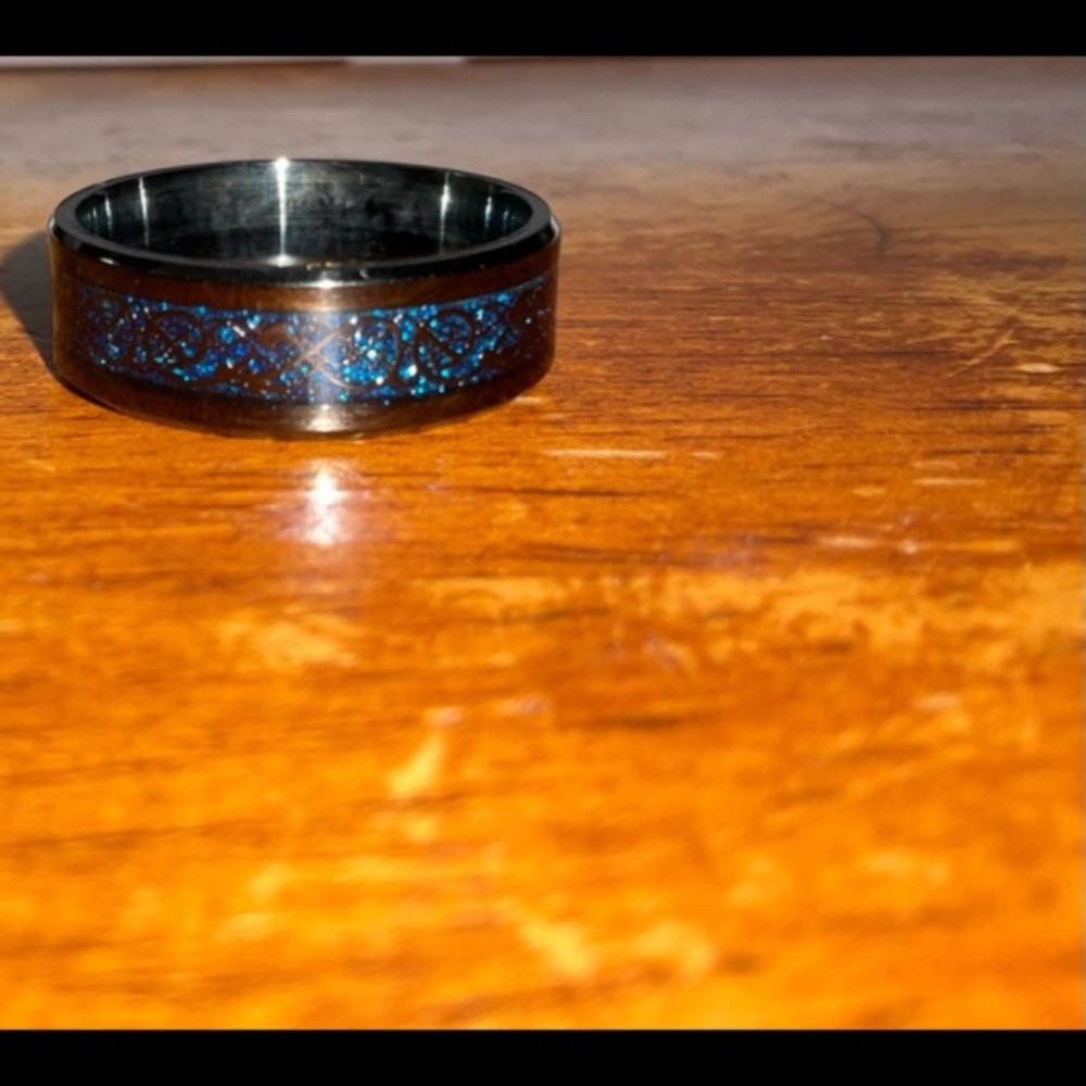 Hieroglyphic Electric Blue Black SS Band